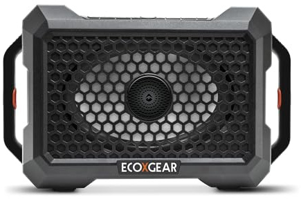 ECOXGEAR Defender Outdoor Portable Bluetooth Speaker, 121dB Massive Sound, Waterproof and Drop-proof, with LED Party Lights, Pair Up to 100, 25+ Hours Playtime (Oak