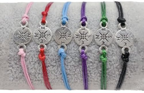 LAKJUOZ 6 Piezas Pulseras De La Amistad Mujer Niñas Girasol Cruz Brújula Ojo Turco Amistad Pulsera Ajustable Hechas A Mano Friendship Bracelet Bff Regalo De Joyería Con Tarjeta De Deseos