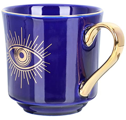 CIYODO Taza De Cerámica Turca Pintada A Mano Con Diseño De Ojo Taza Portátil Reutilizable Para Café Y Té