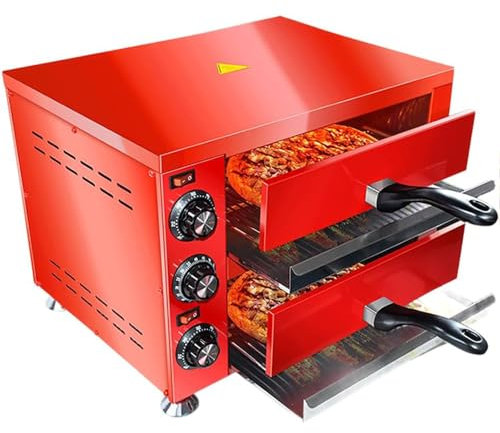 XCSCUK Forno per Pizza da appoggio, Forno Elettrico per Pizza da Interno, fornello per Pizza Commerciale a 2 Strati, con Timer, per Ristorante Domestico