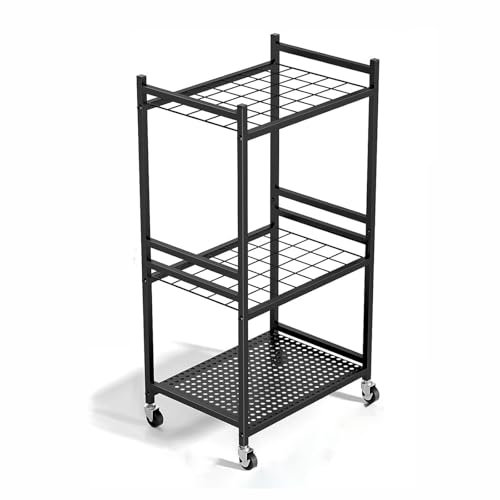 KLYDBMYT Organizzatore e Contenitore per Attrezzi da Giardino, Porta Attrezzi da Giardino a 3 Ruote Fino a 21 Attrezzi, Attrezzi a Manico Lungo per capannoni, Esterni, Scope