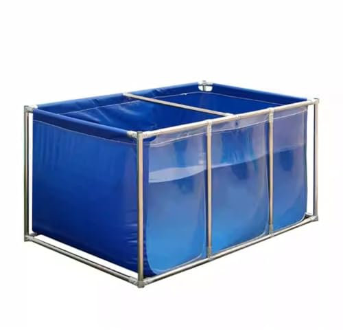 Rygcrud Fischteich Aus Segeltuch Freistehendes Aquarium Für Den Innenbereich, Flexible Teichfolien Mit Stahlrahmen, Transparentes Fenster, Zuchtwassertank Für Koi Und Goldfische(100x70x61cm)