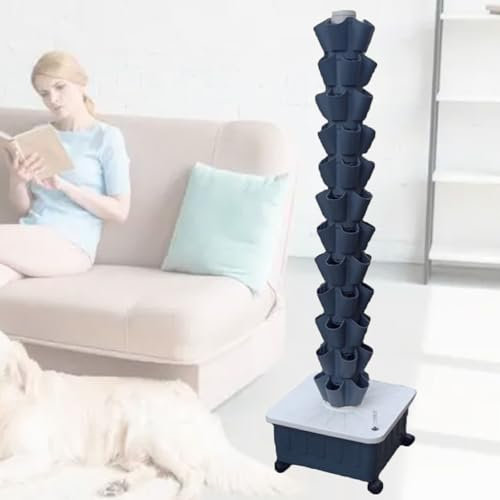 Vertical Hydroponic Tower,Soilless Cultivation Hydroponic Planting Columns,Hydroponics Garden Grow Tower,for Indoor/Outdoor Planting Equipment,Gray-12-layer