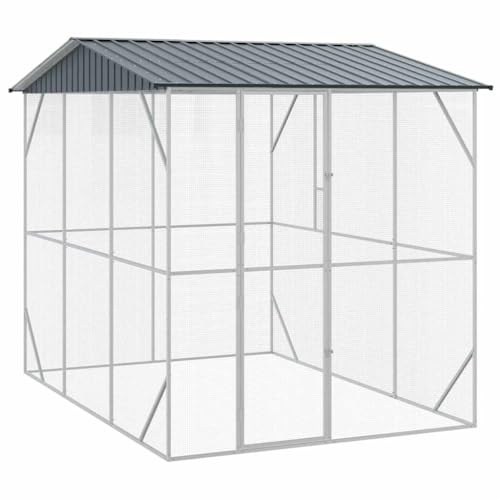 vidaXL Vogelkäfig Anthrazit 227 x 310 x 247 cm | Hält jede Menge Nutzung aus, Halten deine Haustiere sicher drinnen, Viel Platz für deine Tiere zum Entspannen