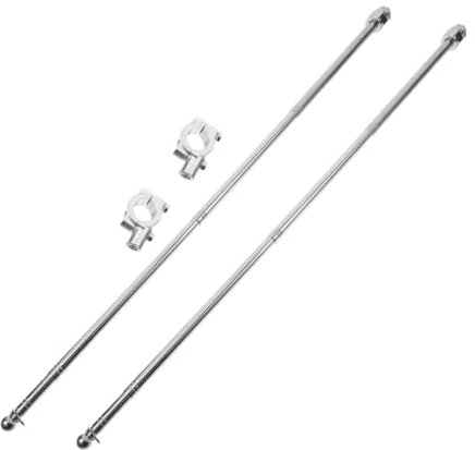 WEKADRIN 2 Piezas Mástil de Bandera para Motocicleta y Bicicleta Base de Aluminio y Poste de Metros Soporte para Bicicletas y Motos Instalación Sin Herramientas Resistente y Duradero