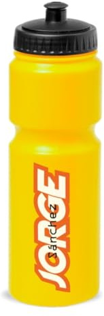 DEREGALOOS Botella Personalizada 840 ml. Bidón para Ciclismo con Nombre y Apellido. Cantimplora Ciclista Personalizable Ligera. Regalo Original Accesorio Deportivo para Bicicleta (AMARILLO)