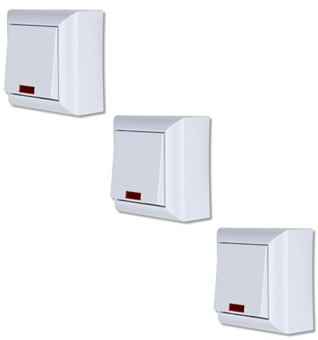 REV PlanoLuxe SPARSET - 3x Aufputz Kontrollschalter, weiß