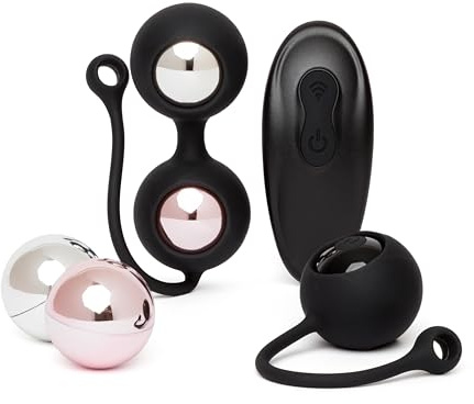 Lovehoney Remote Control Vibrating Kegel Exercise Ball Set | Weighted 11-29g Ben Wa Balls Pelvic Floor Trainer for Women | Strengthen Muscles Beginners & Advanced Users for Sexual Pleasure Adult Toy