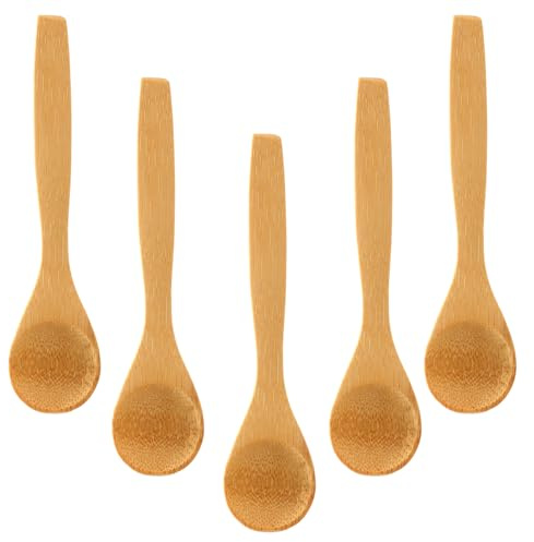 6 Stück Kochlöffel Aus Natur Bambus 13 X 3 Cm Kleine Holzlöffel Mini Bambuslöffel Mit Kurzem Griff Klein Kochlöffel Holz Set Besteck Für Honig Zucker Gewürzen Marmelade Suppe Kaffee