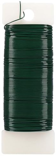 YIKUBO Florist Wire,Wreath Floral Material Kit, Craft Supplies, Craft Iron 35m, 0.7mm, Bendable Christmas Floral Wire Handmade Kit, Flower Arrangements Green