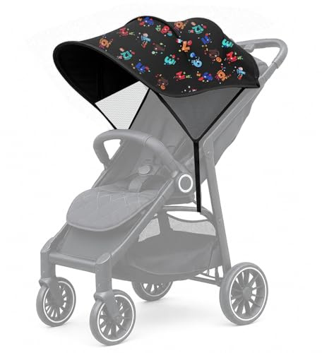 WD&CD Protección Solar Funda Parasoles para Silla de Paseo, Toldo Respirable Universal para Bebés Cochecitos- Parasol Ajustable, Patrón Digital