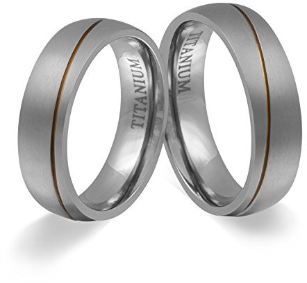 Juwelier Schönschmied Titanringe Partnerringe Eheringe - inkl. WUNSCHGRAVUR - Titan 52-54 T4HH - mit AMAZON KONFIGURATOR direkt online gestalten !