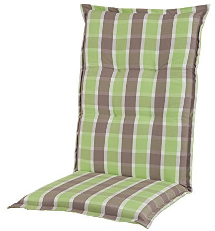 Adlatus-Kühnemuth - Gartenstuhlauflage - Polsterauflage - Sitzauflage - Comfort Dessin 302, Karo grün grau (Niedriglehner Auflage 96 x 50 cm)