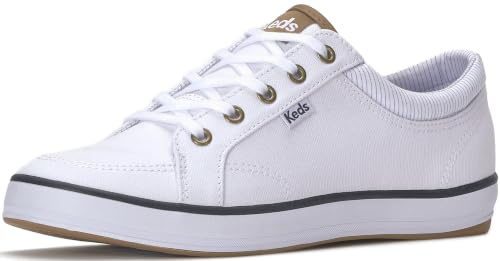Keds Center Lace Up, Sneaker Womens, White Chambray, 7.5 Medium
