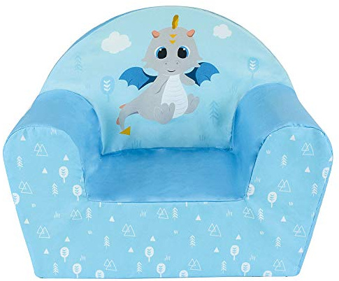 Fun House Poltrona Club per bambini Leon il Drago in schiuma | H42 x L52 x P33 cm | Origine Francia Garanzia | Poltrona Bambino dai 12 mesi | Fodera lavabile | Mobili per camera da letto | Idea Regalo