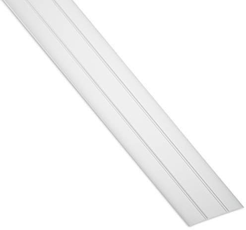 SOTECH 2 Stück Aluminium Übergangsprofile Cross selbstklebend Übergangsschiene Alu flach Boden-Leiste mit Breite 37 mm Ausgleichsprofil Silber eloxiert Abdeckleiste 100 cm Bodenprofil Schiene