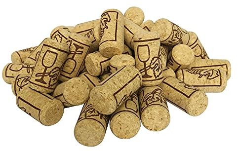 FOSUTOU 100 pack of #8 natural wine corks (SIZE 7/8 x 1 3/4), straight cork stopper best for Home-made wine, crafting, decor and many DIY arts