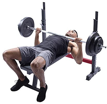 Christopeit Sport Hantelbank WB 1000 - Trainingsbank mit 2 Ablagen - klappbar und höhenverstellbar - 200kg Belastbarkeit