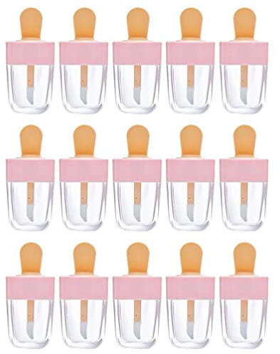 LATRAT 15 Stück Leere Lipgloss-Tube Eisform Nachfüllbarer Lipgloss-Behälter für Lotionen Creme Flüssigkeit