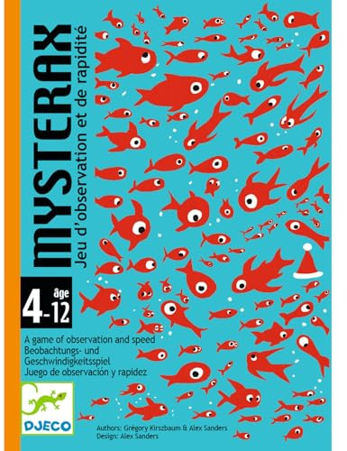 DJECO Mysterax Jeu de Cartes Enfants, 4 à 12 Ans - Jeux de Cherche et Trouve - Développe Observation et Rapidité - 54 Cartes - Compact et Facile à Transporter