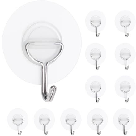 12 Stück Transparente Haken Selbstklebend Klein, Wand Klebehaken Für Bad Küche Decke, Selbstklebende Wandhaken Ohne Bohren, Magische Haken Set