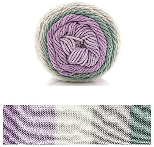 Wollgarn 2Ps Thread Gefärbte Regenbogensegment, 5 Stranggewinde Diy Für Babyhandgewebe, Pullover, Hut, Schal, Sofa, Kissen, Kuchen, 100G, 193M-A14