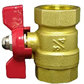 JUN-STORE Kugelhahn 3/ 4Inch- Innengewinde 2 Way Messing Abschalten Kugelhahn mit Schmetterlingsgriff für Brennstoffgas-Wasserölluft Senmiao-Th.