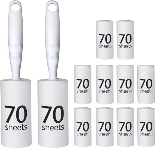 MELERIO Lint Rollers 840 Sheets with 2 Handles with 10 Extra Sticky Lint Roller Set for Clothes, Sofa, Bed and Carpet, Lint Roller for Pet hair, Cat Hair, Dog Hair, Dust & Lint