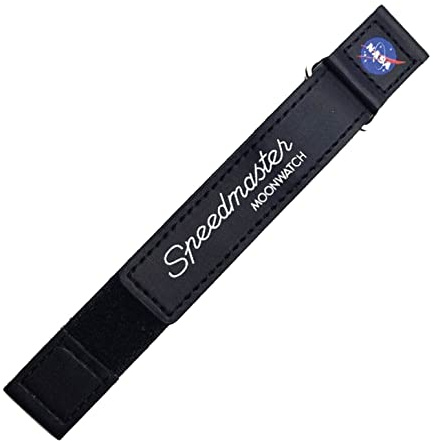 Generico Nasa MoonWatch Armband Speed Master Strap kompatibel mit Moonswatch Uhren Schwarz Weiß Grau 20 mm