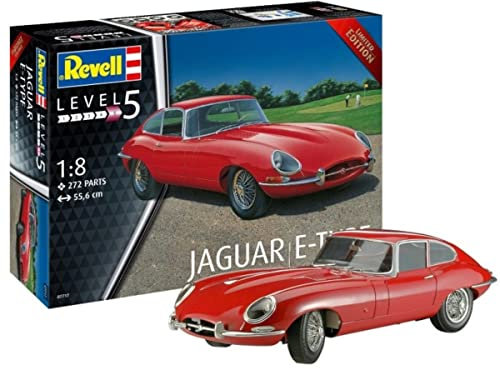 Revell Modellbausatz I Jaguar E-Type I Detailreicher Level 5 Auto Bausatz I 272 Teile I Maßstab 1:8 I für Kinder und Erwachsene ab 13 Jahren