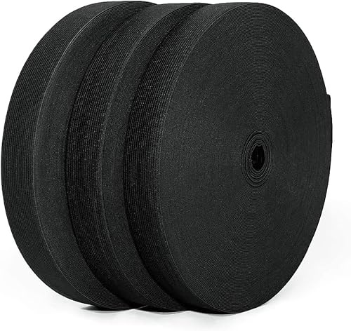 40 Metros de Goma Elástica de Costura, Disponible en Varios Anchos, Cinta Elástica para Coser, Cinta Elástica Ancha, para Coser y Manualidades,para Ropa, (Negro, 2x20mm) (2, NEGRO, 20mm)