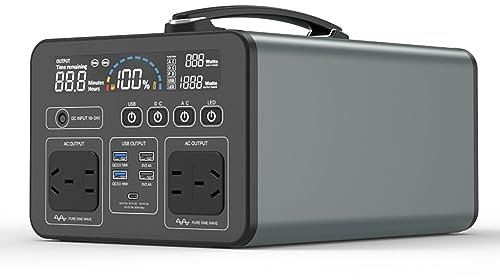 Centrale elettrica portatile 1038Wh, con 2 prese CA a onda sinusoidale pura 220V/1000W, generatore solare (pannello solare non incluso), per campeggio all'aperto