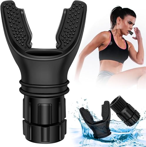 SoulQool Exerciser Trainer,Exerciser Device with Adjustable Resistance for Muscle Training to Improve Fitness & Strength,Spirometry LUN Exerciser (Black)