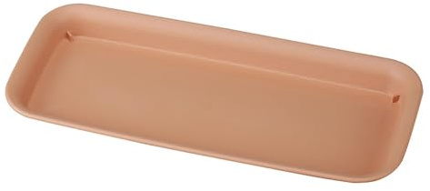 BBTISG Blumentopf Untersetzer, Rechteckiger Untersetzer aus Kunstharz für drinnen und draußen Kunstharz Blumentopf Rechteckiger Übertopf (Braun, 31 x 14 x 2,5cm)