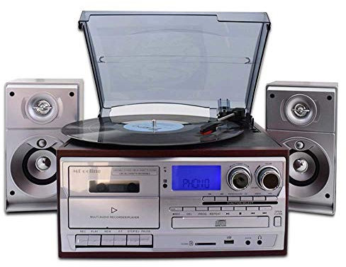 Colore mogano Superficie Argento Fonografo Vintage Macchina Moderno Casa Soggiorno Radio Stile Europeo Lettore CD Stereo Bluetooth