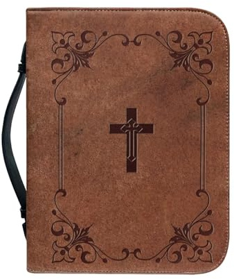 Bibeletui Aus Leder, Vintage-Bibelhülle, Bibelhüllen Für Damen Und Herren,Wasserabweisende Buch-Tragetasche Mit Reißverschlussgriff, Bibelzubehör, Geschenke, Muttertag, Weihnachten, Ostern, Geburtstag