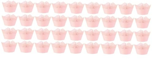 Cabilock 36 Stk Hohle Kuchentasse Papierbecher Pappbecher Backen Muffinpapierförmchen Kucheneinlagen Für Kinderpartys Cupcake-förmchen Für Partys Kuchen Topper Süße Cupcake-tasse Rosa