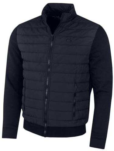 Calvin Klein Mens 2026 Hybrid Quilted Fleece Funnel Neck Jacket