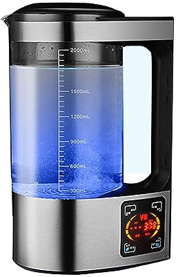 hxoity Hydrogen Water Kettle Generator LED Touch Screen Hydrogen Water Pitcher Maker Machine Hydrogen Rich Water Ionizer Machine SPE And PEM Technology Make Hydrogen Content Up To 1600 PPB 2L