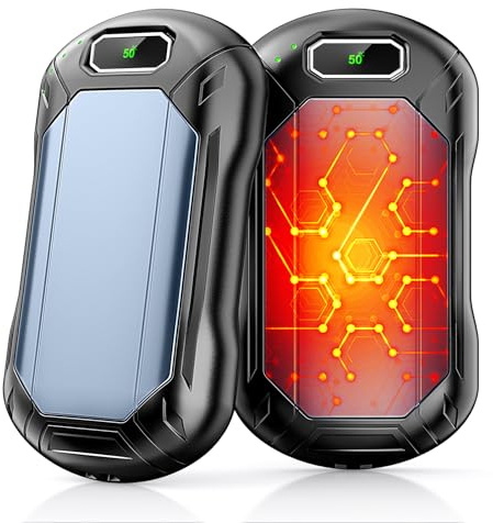 8000mAh Hand Warmers Rechargeable 2 Pack, Electric Portable Pocket Heater, Dual-Sided Safe Heating, Reusable Hand Warmer for Outdoor, Hunting, Golf, Camping, Winter Gifts for Women Men