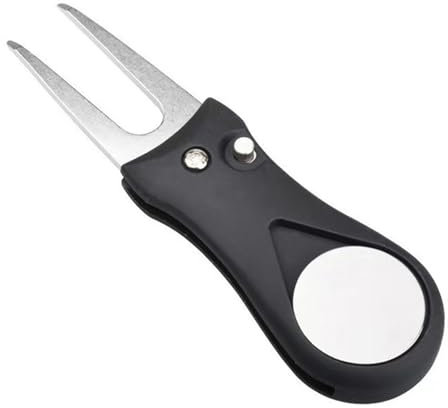 WOLMIK Pitchgabel Golf, Golf Divot Reparatur Pop-up-Taste und mit ballmarker Edelstahl Pitchgabeln für Golf Club-Sport im Freien und Klassische Golfwerkzeug Geschenk