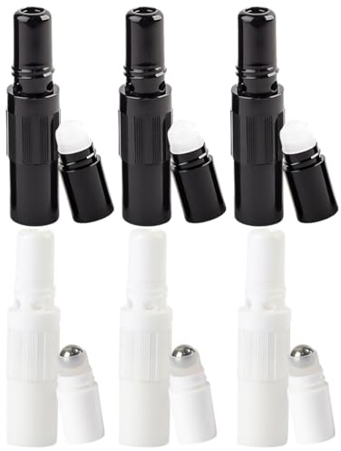 TPZORJX 6 Pcs flacons à bille, Stick Inhalateur pour Huiles Essentielles Nez,Tubes Inhalateurs Réutilisable Plastiques Vides Aromathérapie Bonne Hygroscopique, flacon à bille vide