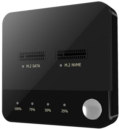 KACCDE Duplicadores NVMe de doble bahía para estados sólidos, clonador de discos, discos duros, copiadora, duplicadores de disco de estado sólido, estación de acoplamiento