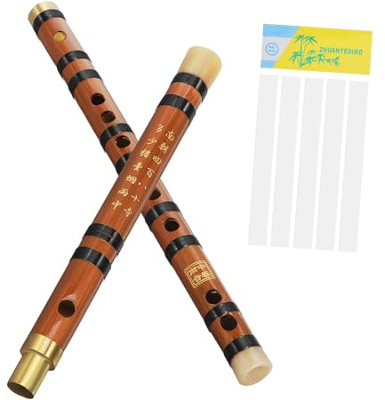 ERINGOGO G-dur Bambusflöte mit Flötenmembranen und Aufbewahrungsbox Professionelle Flöteninstrumente aus Poliertem Bambus für Traditionelle Orchestermusik