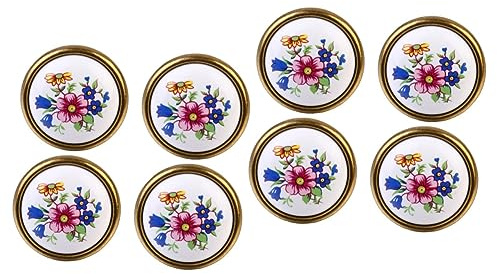 Operitacx 8 Stck. Keramische Möbelknöpfe mit Blumenmuster Landhausstil Schubladengriffe für Schränke Kommoden und Langlebig und Kreativ Gestaltet