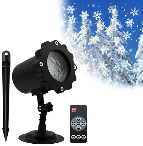 Proiettore di Luci Natalizie, Luci per Proiettori da Esterno, Telecomando Impermeabile Ip65, Luce Proiettore a Forma di Fiocco di Neve, per Feste di Halloween In Giardino