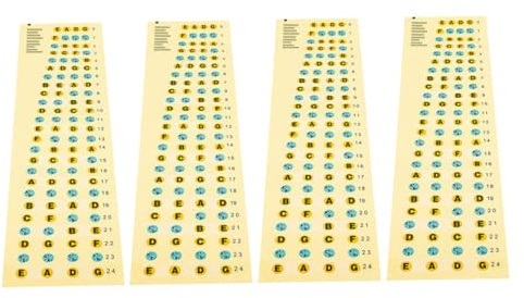 TOYANDONA 4 Stück Bass Griffbrett Aufkleber Bass Skalen Noten Sticker Langlebig Selbstklebend für Anfänger Lernhilfe Bassgitarren Praxis Zubehör