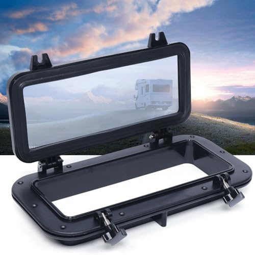 Filteilect Claraboya rectangular para yate RV – Marco de aleación de aluminio de vidrio acrílico de 40 x 20 cm con diseño hermético resistente a los rayos UV para caravanas, remolques y