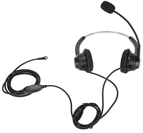 Yscryptoline Telephone Headset with 2.5mm Plug, Wired Call Center Headphone, Noise Reduction Binaural Office Headset with Mic for Home Office Customer Service