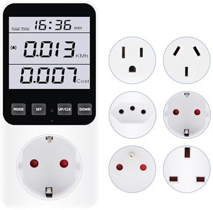 220V/120V AC Digital Power Meter Wattmeter Socket(W-backlight,AU Plug)